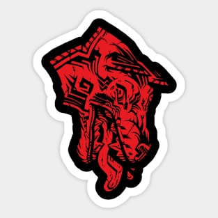 Hound's Head - Red - Sticker